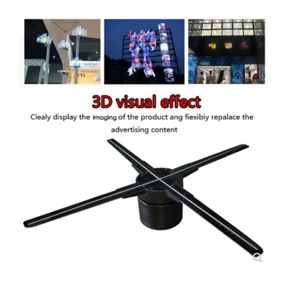 

4 Fan Blades 3D Holographic Display LED Fan Advertising Machine for Mall Airport Exhibition with WIFI Control Holographic Imaging