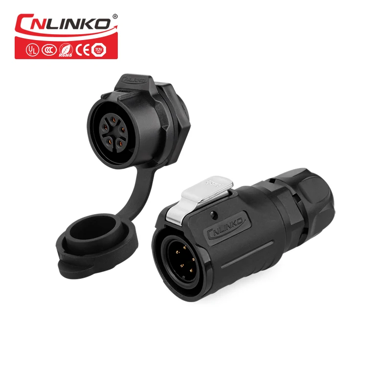 

China Eectrical Connectors Low Voltage 5 Pin Bulkhead Male to Female Power Close End Wire Connector for Led Module