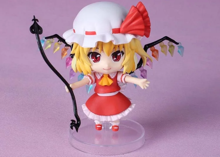 Новая Горячая 10 см версия TouHou проект Flandre Скарлет подвижная фигурка игрушки коллекция Рождественская игрушка кукла с коробкой