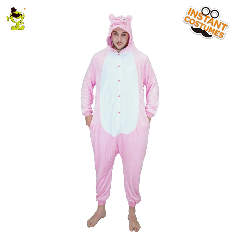 Унисекс для взрослых пижамы животных Косплэй Свинья пижамы костюмы для взрослых свинья ролевая игра вечерние фантазии комбинезон Onesize1
