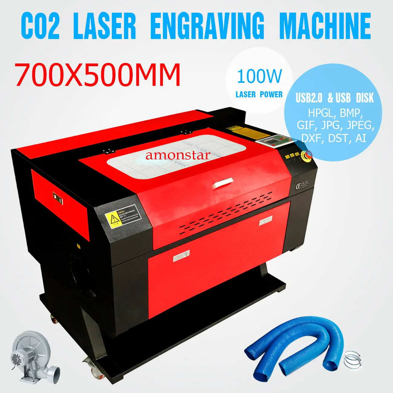 100W CO2 Laser Engraving Cutting Machine Engraver Cutter USB Port CE