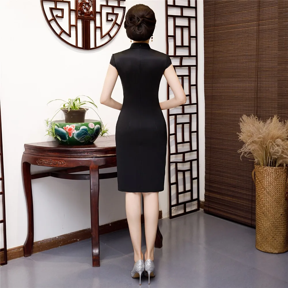 Шанхай история новая продажа черный и белый Qipao длинное китайское платье женское