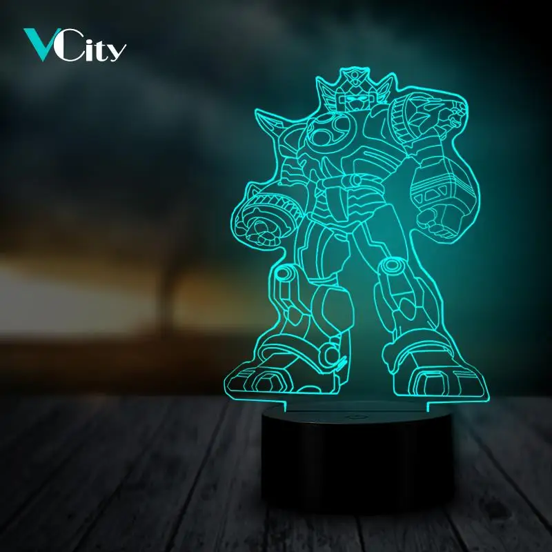 3d ночник VCity с трансформерами настольная лампа светодиодное освещение USB для