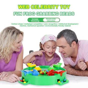 

ZSIIBO Frog Pacman Parent-child interaction fun desktop multiplayer game disk frog grab beads children's educational toys QZWJ01