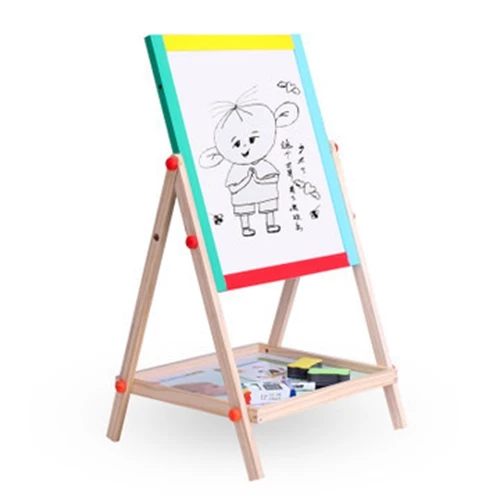 children wood sketchpad work the blackboard magnetic double wooden panel Graffiti drawing board toys learning education toy
