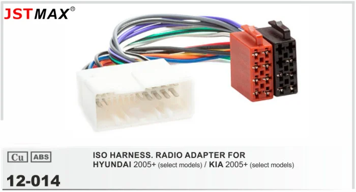 12 014 ISO Auto Radio Wiring Harness for Hyundai Kia Lead Loom Adapter
