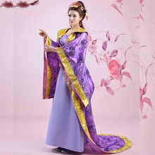 Высокое качество Фиолетовый Китайский древний Infanta Peri большой хвост платье в народном стиле фото костюм платье принцессы для косплея один размер 081405
