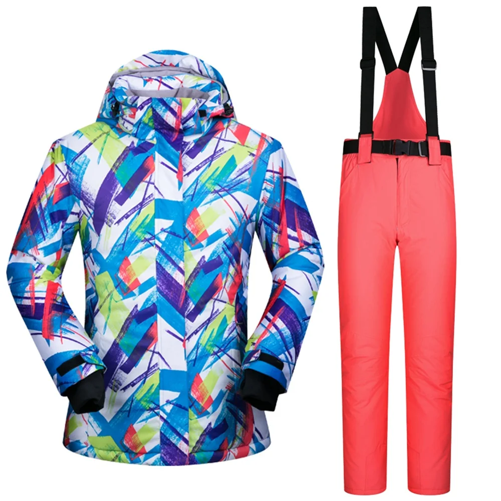 

High Quality Famous new Brand Snow Ski Jackets Print Waterproof Women Snow Suits Outdoor Sports Men Skiing Clothes -30 Deegree
