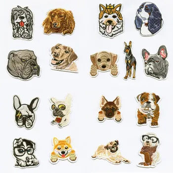 

Natural Animal Dog Fashion Patchwork Patch Embroidered Patches For Clothing Iron-On For Close Shoes Bags Badges Embroidery