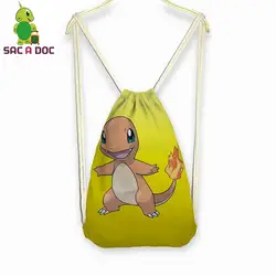 Женский мужской повседневный рюкзак для путешествий Pokemon Charmander Charizard печать школьные сумки на плечо мальчики девочки рюкзак на шнурке