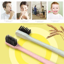 4 шт./упак. зубные щетки с мягкой щетиной для жениха с бамбуковым древесным углем нано-зубная щетка Крупы углеродного волокна эко тонкие электрическая зубная щетка натуральный зубная щетка