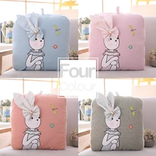 Мультипликационный кролик в стиле кавай подушки детские и Стёганое одеяло 2in1 плюшевые игрушки мягкие детские игрушки для детей подарок