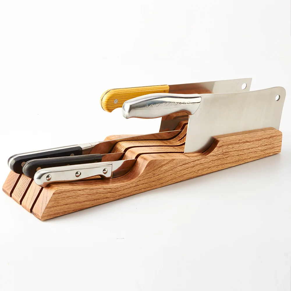Fashion Creative Bamboo Knife Holder Wood Ceramic Knife Block