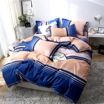 

BEST.WENSD Fashion contracted duvet quilt cover bedding set 3-4pcs/set flat bed covers and bedspreads soft cotton bedclothes