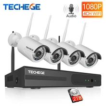 Techege 4 канала наблюдения 1080P NVR 1080P wifi IP камера 2.0MP аудио беспроводной комплект wifi камера CCTV система P2P CCTV камера система