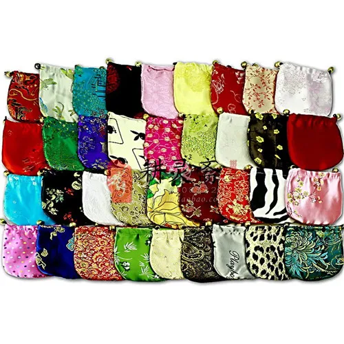 

Cheap Satin cloth Small Christmas Gift Bags for Jewelry Drawstring Pouch Craft Packaging Wholesale 200pcs/lot free shipping