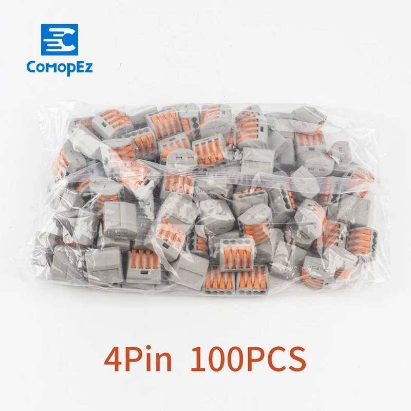 100 шт 4pin мини провода разъемы Универсальный Компактный соединитель проводки push in