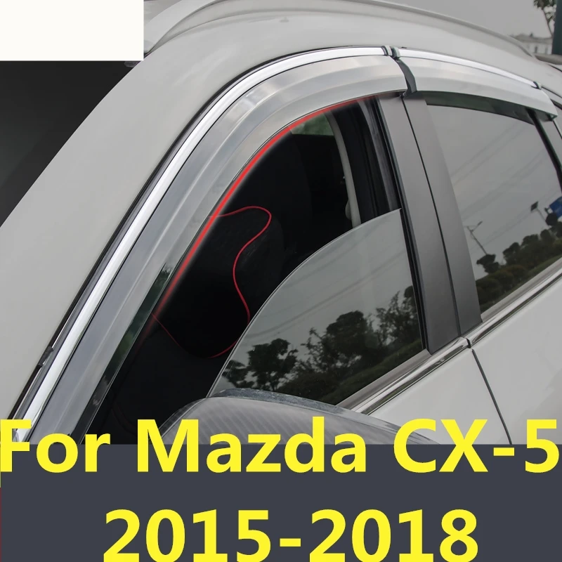 Хромированный защитный козырек от солнца и дождя для автомобиля Mazda CX5 CX 5 2015 18