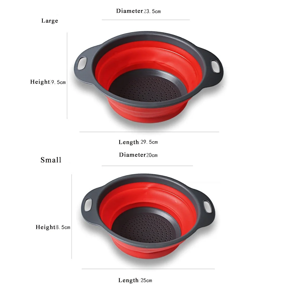 Кухонные принадлежности, инструменты, Силиконовый складной кухонный дуршлаг, дуршлаг для фруктов и овощей, сушилка, корзина для мытья