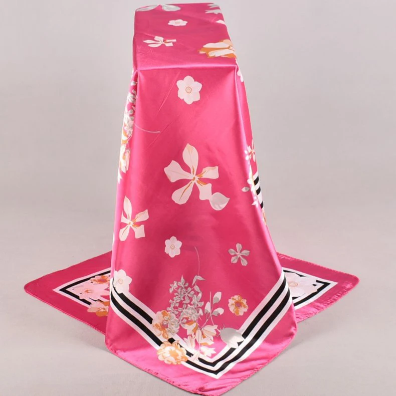 Lenco женский розовый Шелковый шарф с принтом, 90*90 см многоцветный сатин шарф шаль для дам, модный платок весенние шелковые шарфы