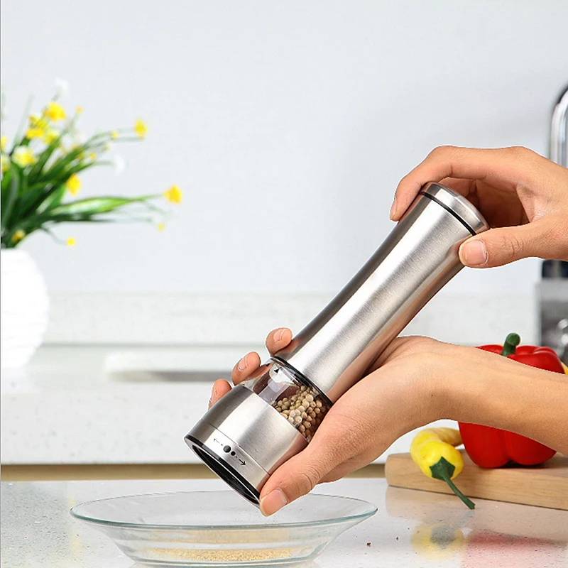 1Pc Manual Stainless Steel Salt Pepper Mill Slim Fit Spice Salt Pepper Grinder Kitchen Cooking Tools