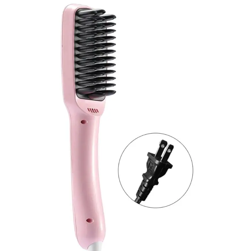 

Straightener Brush Hair Straightening 5-Gear Temperature Dual Voltage LED Display Portable Travel Heating Beauty Salon Styling T