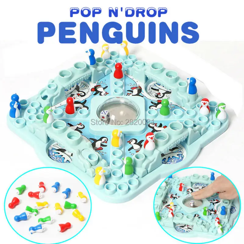 Классические Игрушки Pop n'drop Пингвины соревнования игра семья смешная игра Летающие шахматы для 2-4 игрока, детские развивающие умные игрушки