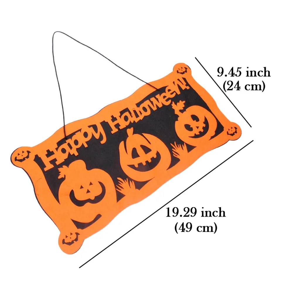 Jack-o-lanterns Pumpkin Witch Banner Felt Streamer  Halloween Decoration For Front Door-0002