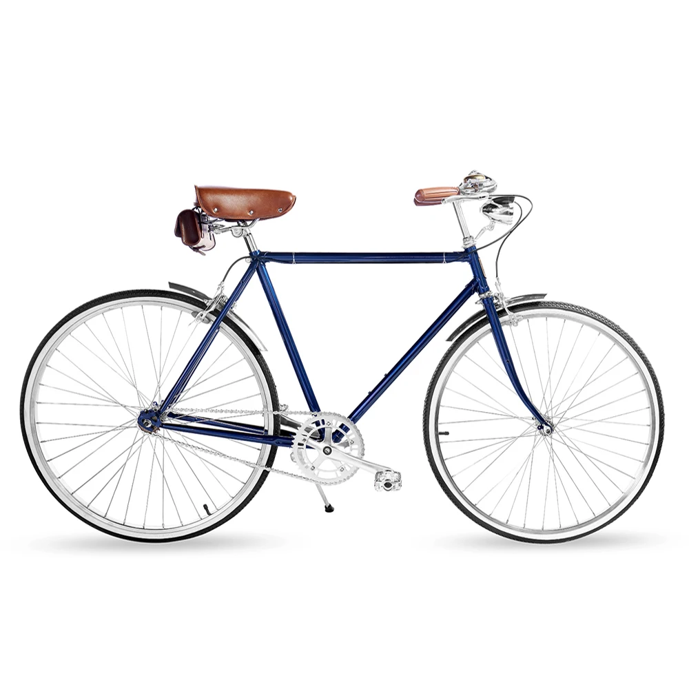 Ретро стальная рама, зеленая велосипедная дорожка с фиксированной передачей, Односкоростной велосипед 48 см 52 см, фикси-Байк 700C, винтажный дорожный велосипед