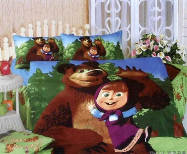 Details about   Winter duvet show original title quilt Disney gabel masha and the bear porthole individual 