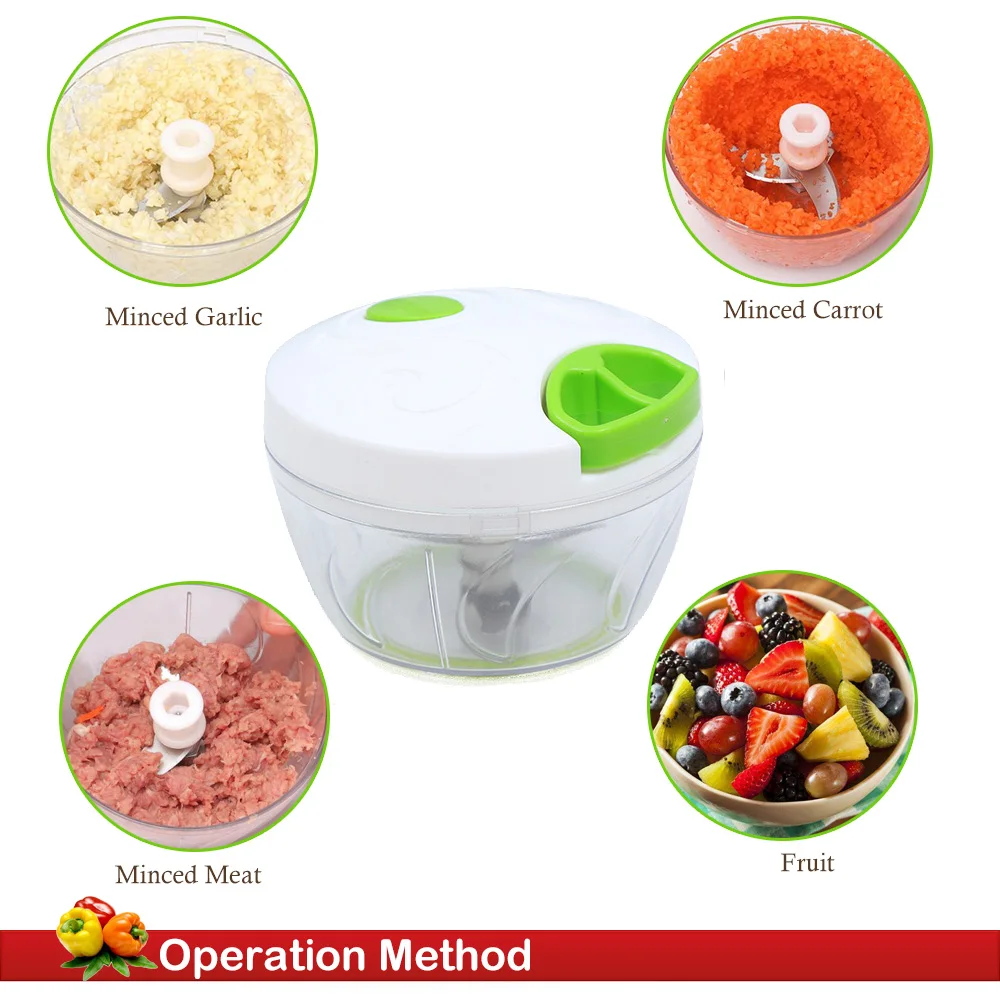

Multifunctional 500ML High Speedy Chopper Design Chopper Garlic Cutter Vegetable Fruit Twist Shredder Manual Meat Grinder