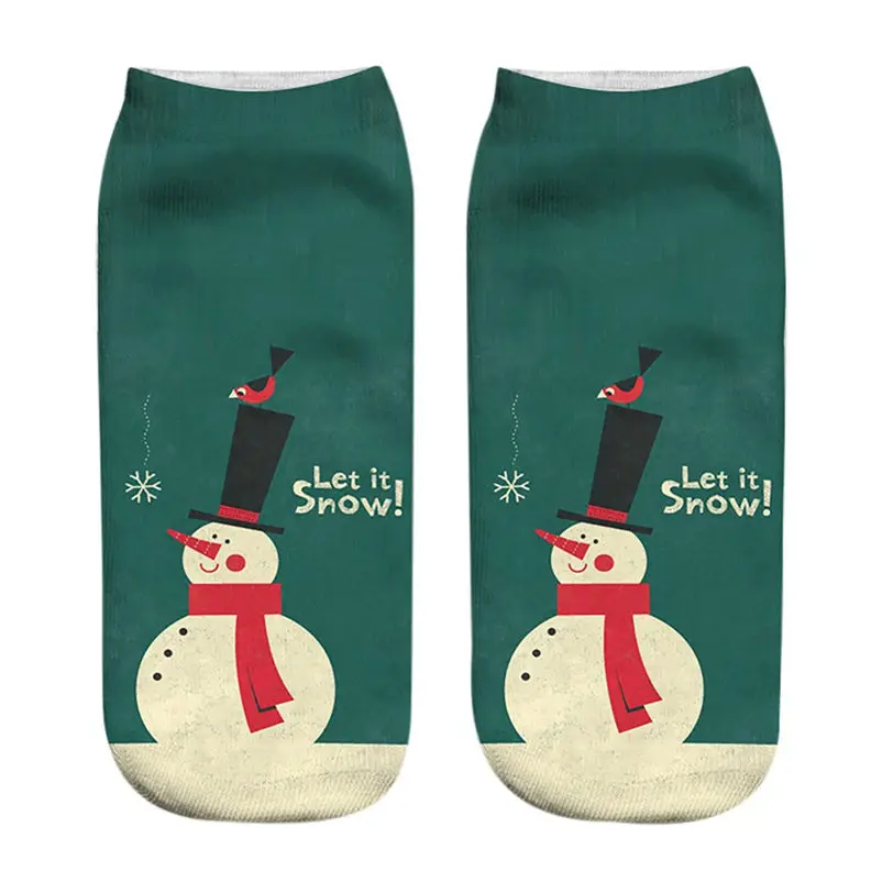 Прямая поставка 2018 унисекс рождественские хлопковые со Забавный 3D модные Повседневное печатные носки милые укороченные носки удобные M3