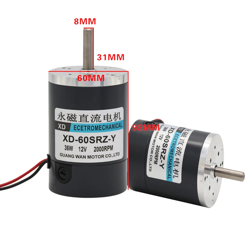 1PC DC Motor 12V/24V 2000 4000rpm High Speed Large Torque Adjustable Speed Positive and Negative Permanent Magnet Motor|DC Motor| - AliExpress