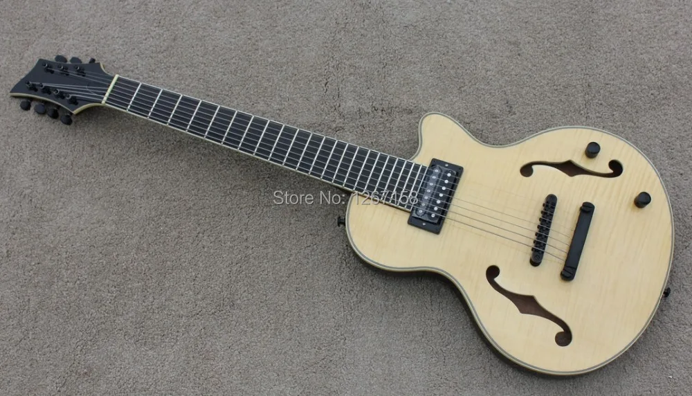 

NATURA finish7string semi hollow, single cutaway electric guitar Tuneomatic/stoptail bridge1HBsFree shipping direct from factory