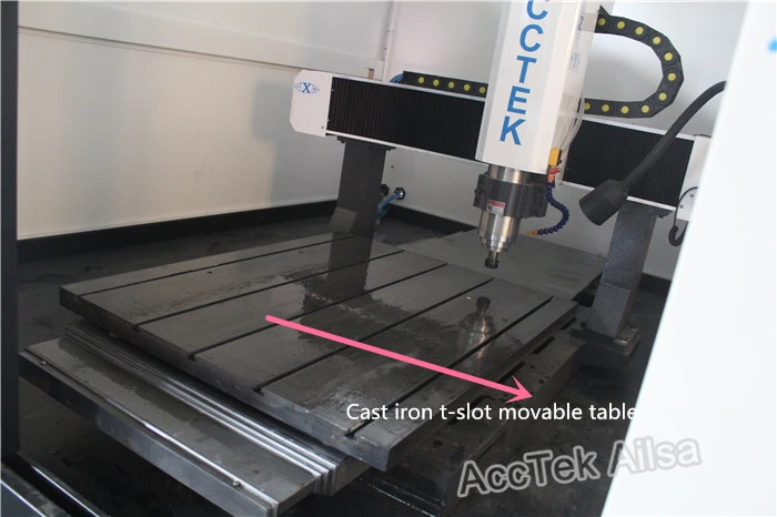 Высокое качество cnc прессформы металла машины AccTek 6090 6060 cnc фрезерный станок для стали