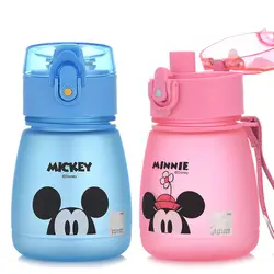 Disney Детские Минни Микки пластик Кормление чашки мультфильм Спортивная бутылка для воды узнать питьевой кружка с ремнем в подарок школы