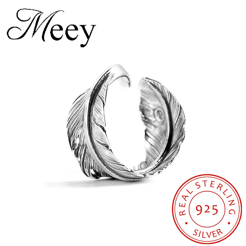 

Hot selling standard high Quality retro jewelry 925 Sterling Silver Thai Silver Arrow Feathers Ring Female Personality