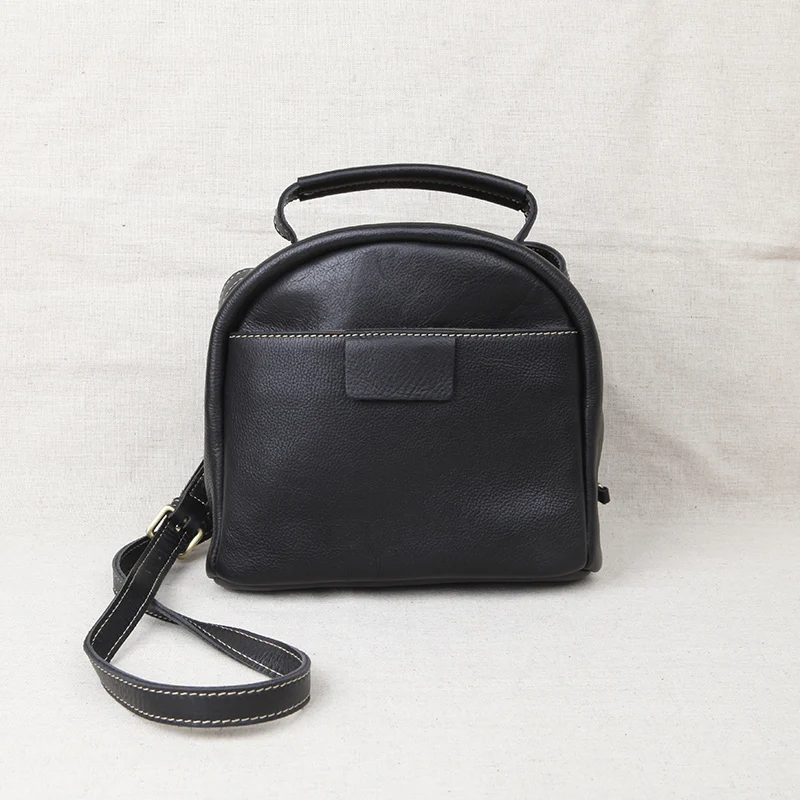 AETOO Leather mini women's bag, hand-held one-shoulder slanted bag, vintage literary leather bag