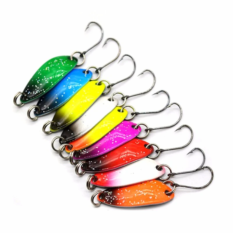 9Pcs 3g 3.3cm Spoon Fishing Lures Artificial Metal Wobbler Fishing Lure Minnow Spoon Fishing