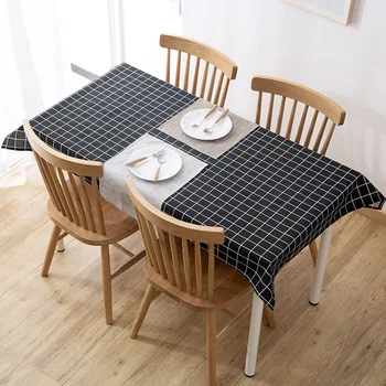 

90*140CM Japanese Cotton Linen Table Cloth Country Style Lattice Print Rectangle Table Cover Tablecloth Party Home Decoration