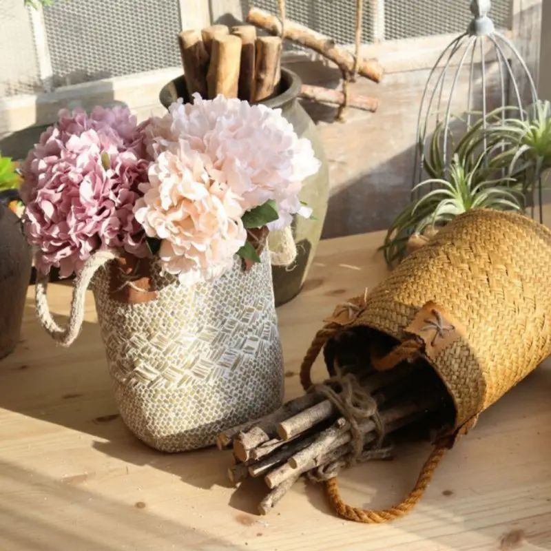Storage Basket Foldable Storage Hanging Decorative Baskets Garden Flower Pot Rattan Planter Seagrass Laundry Basket Storage Basket Foldable Storage Hanging Decorative Baskets Garden Flower Pot Rattan Planter Seagrass Laundry Basket