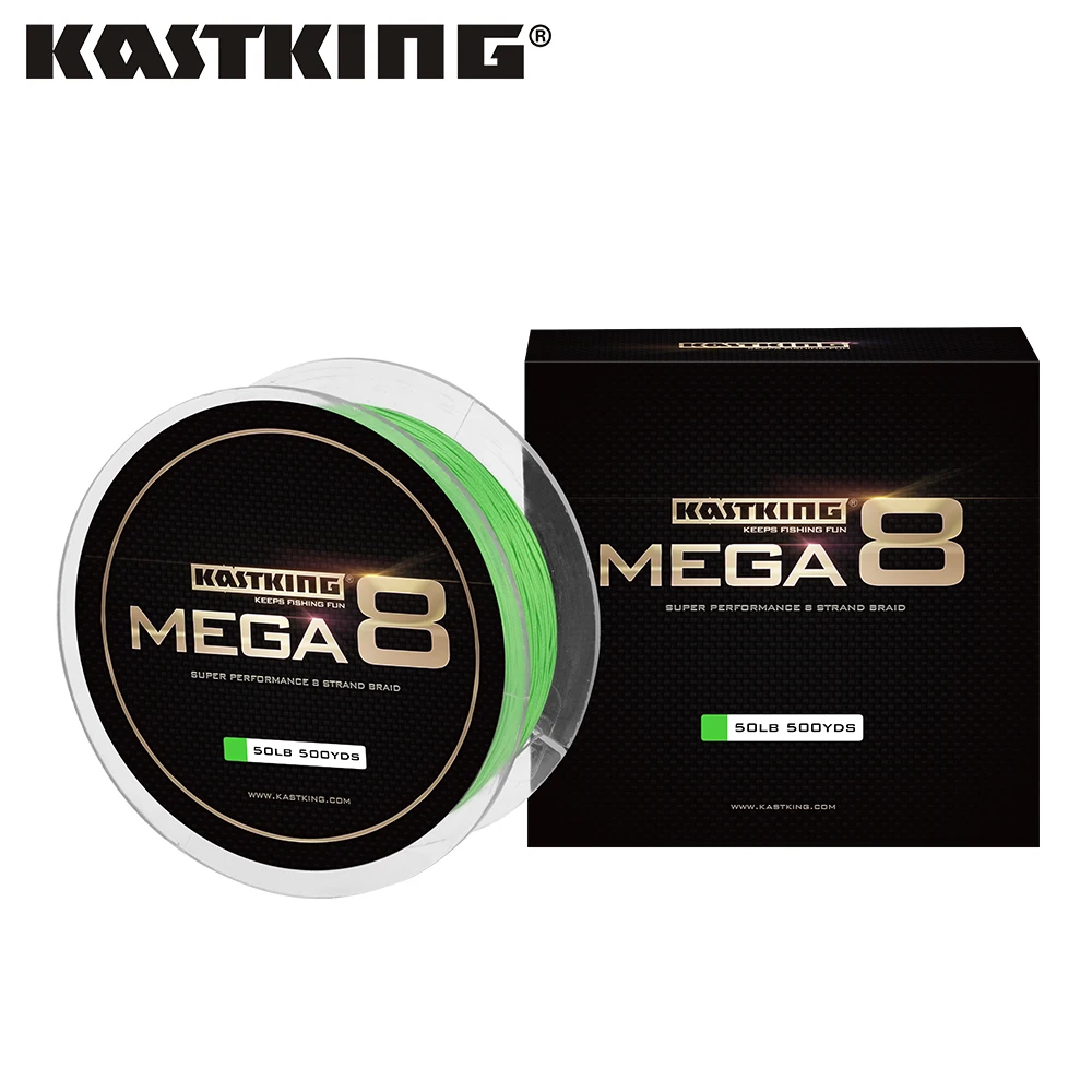 

KastKing Mega8 New Braid Line 457m/274m 0.14-0.50mm 10-80LB 8 Strand Super Strong Green Braided Fishing Line for Sea Fishing