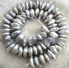 Venta caliente-> @ @ N616 renacido keshi perlas de agua dulce biwa gris 15 “cuentas de envío libre de calidad Superior