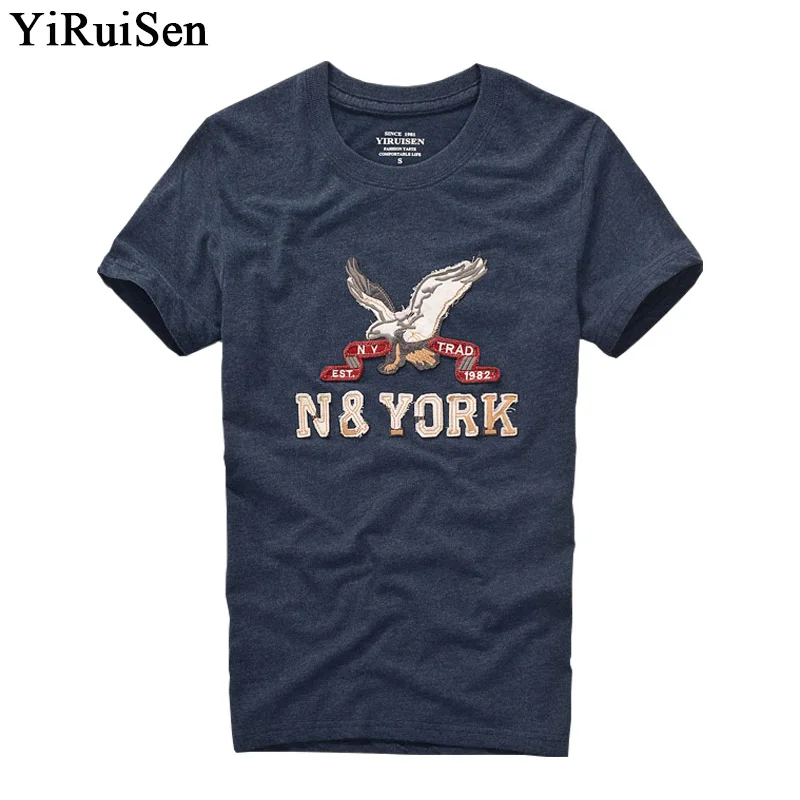 YIRUISEN/, брендовая аппликация на одежду, дизайнерская футболка с коротким рукавом, Мужская футболка из хлопка с круглым вырезом, модные летние футболки
