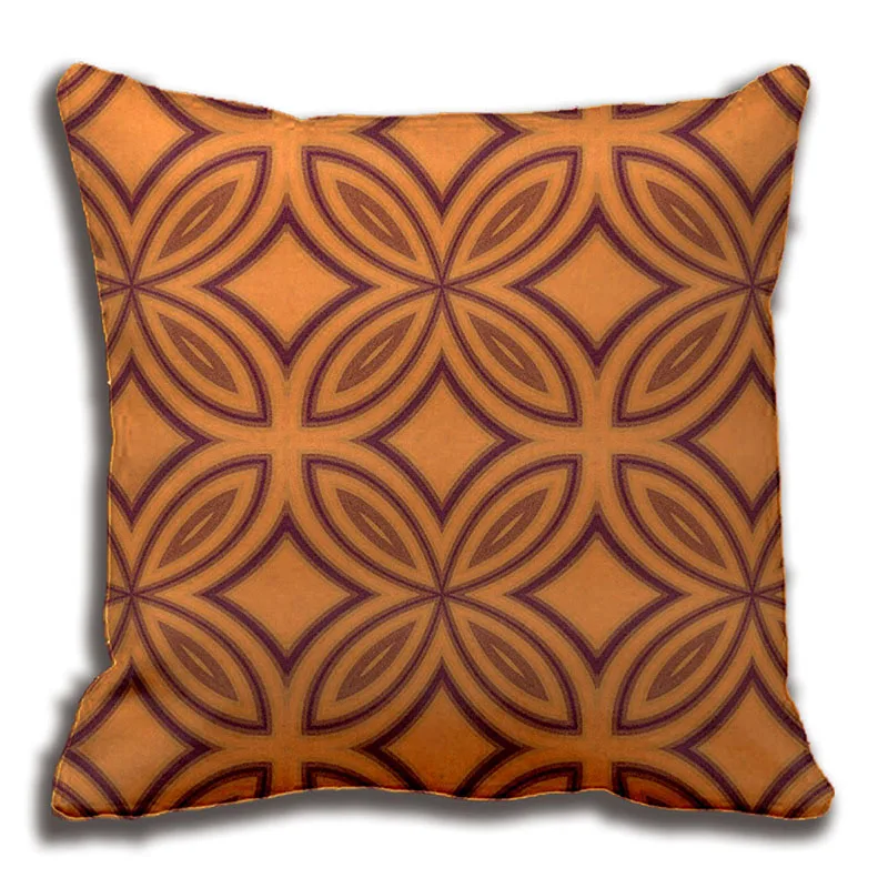 

Brown & cinnamon geometric flower abstract pattern throw pillow Decorative Cushion Cover Pillow Case Customize Gift By Lvsure