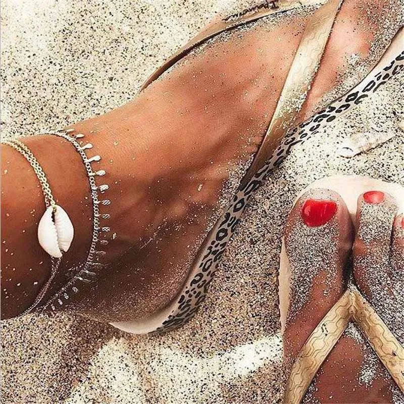 

Women Silver Multilayer Anklets Bracelets Shell Anklets Bangle & Bangle DIY Jewelry Party Gifts halhal tobilleras pulsera