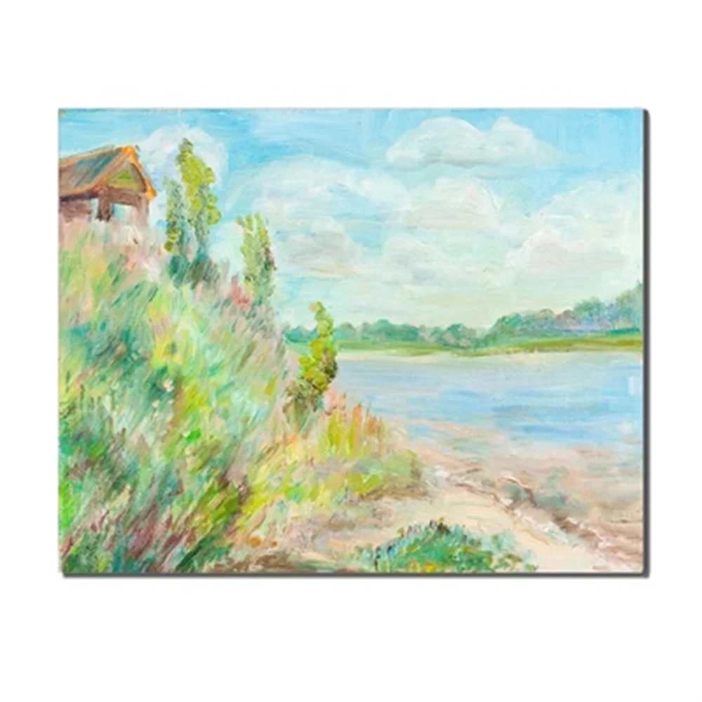 

Natural Fresh Landscape River Scene No Frame Canvas Oil Painting Poster Bedroom Bedside Wall Arts Picture Printed For Home Decor