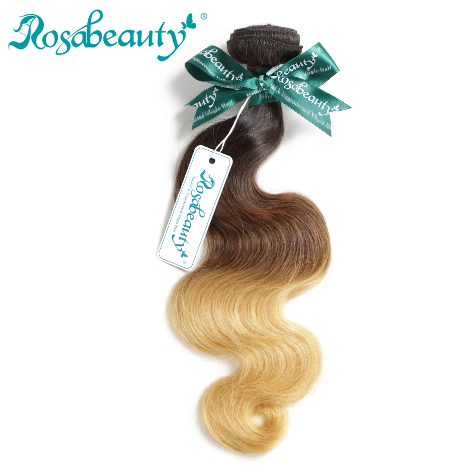 Rosabeauty Омбре бразильские волосы волна тела 100% Remy человеческие волосы переплетения пучки цвет T #1B/#6/#27 Бесплатная доставка