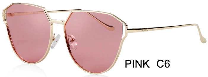 MIZHO Future медные Металлические поляризованные солнцезащитные очки женские кошачий глаз зеркало UV400 очки мужские солнцезащитные очки прозрачные визуальные прозрачные розовые - Цвет линз: WPGJ131 pink c6