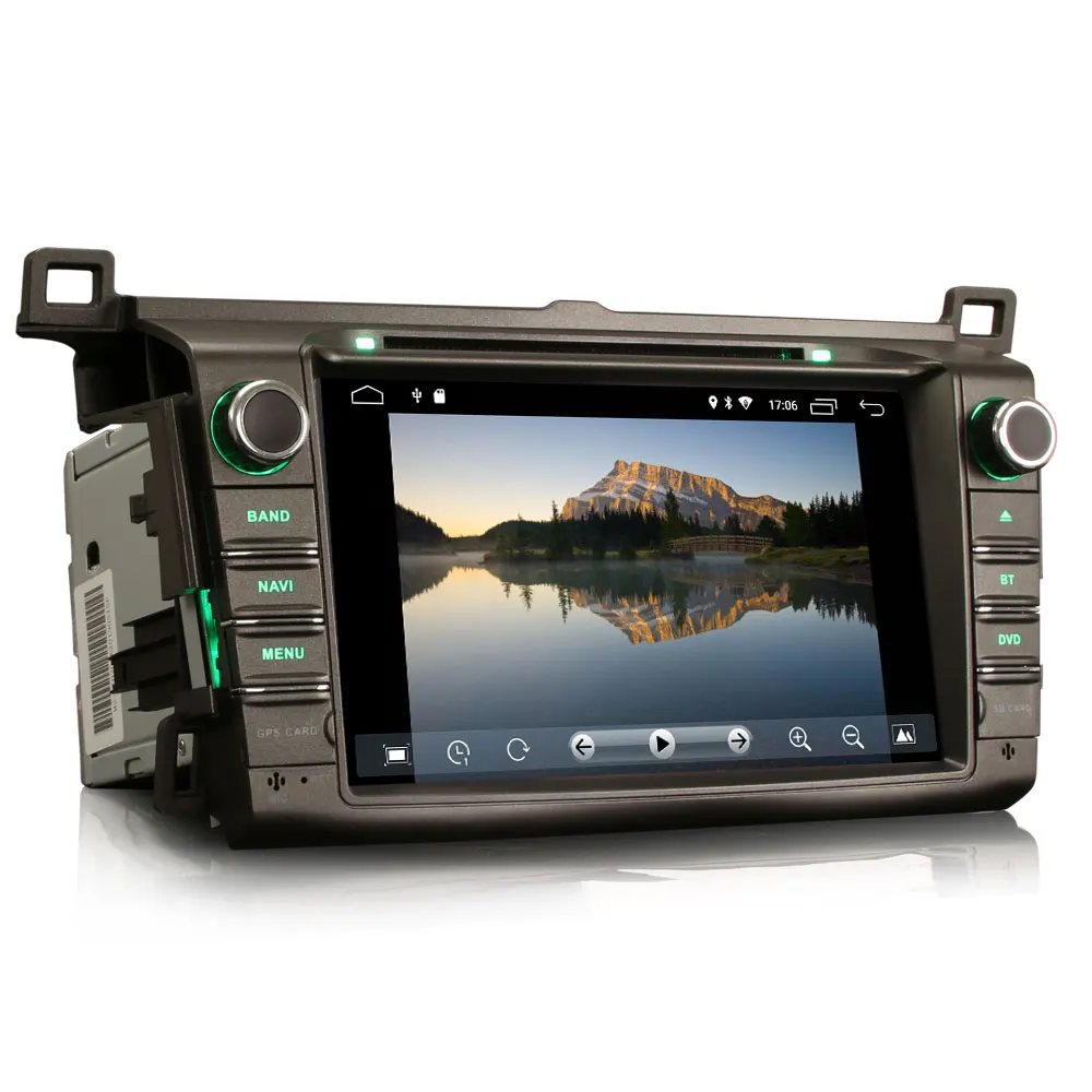 Perfect 8" Quad-Core Android 9.0 Pie OS Car DVD Multimedia Navigation GPS Radio for Toyota RAV4 2013-2015 with Split Screen Support 3